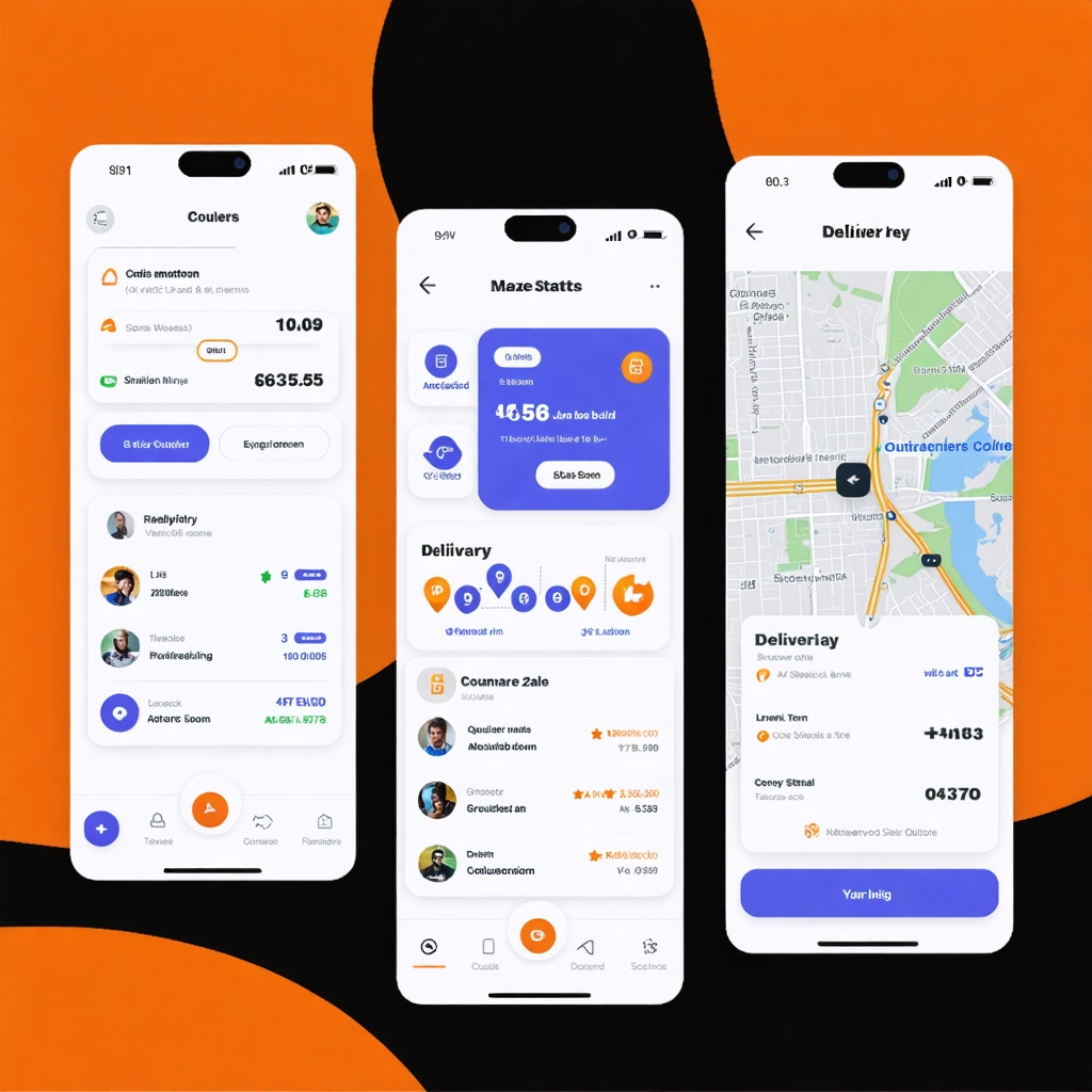 Interface de l'application Stuart Coursier avec carte et statut de livraison
