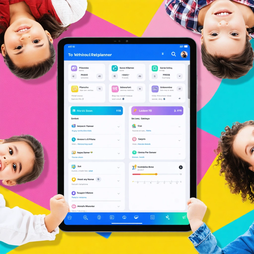 Application éducative sur tablette avec enfants et parents
